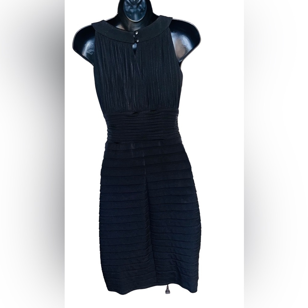 Melrose Black Ruched Halter Dress Size 4 - Picture 10 of 13